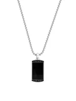 COLLECTION Sterling Silver, Black Spinel, & Onyx Pendant Necklace