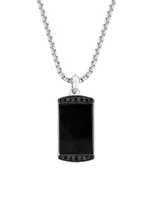 COLLECTION Sterling Silver, Black Spinel, & Onyx Pendant Necklace