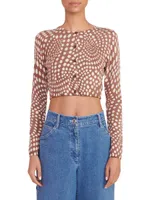 Deanna Printed Crop Cardigan