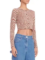 Deanna Printed Crop Cardigan