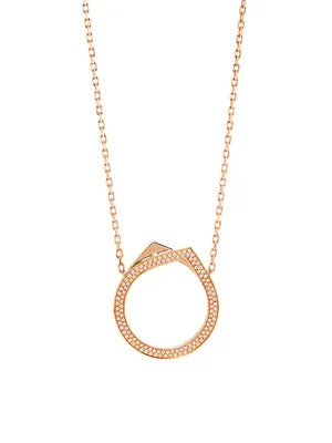 Antifer 18K Rose Gold & 0.65 TCW Diamond Pendant Necklace