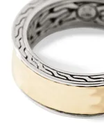 Classic Chain 18K Gold & Sterling Silver Hammered Ring