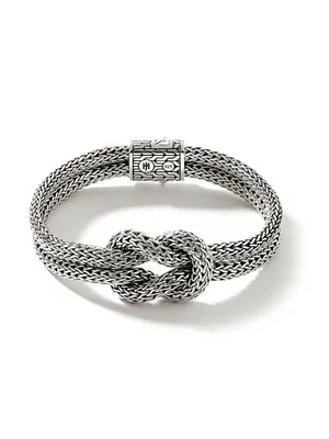 Classic Chain Sterling Silver Love Knot Bracelet