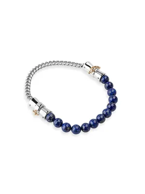 Épico Lapis Lazuli Bead & Sterling Silver Chain-Link Bracelet