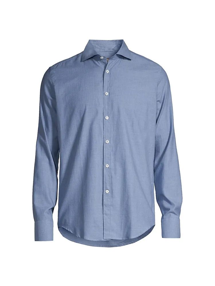 Solid Cotton Sport Shirt