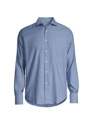 Solid Cotton Sport Shirt