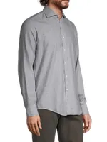 Solid Herringbone Sport Shirt