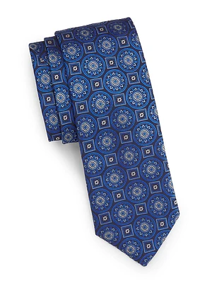 Large Medallion Silk Tie