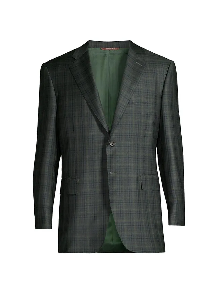 Siena Plaid Wool Two-Button Sport Coat