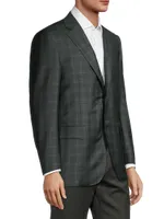 Siena Plaid Wool Two-Button Sport Coat