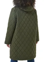 Fox Faux Fur Quilted Coat