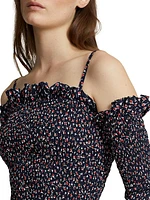 Floral Smocked Off-the-Shoulder Top