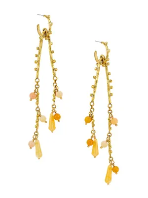 Goldtone & Yellow Jasper Chandelier Earrings