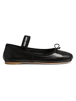 Logo Leather Ballet Flats