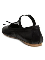 Logo Leather Ballet Flats