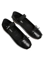 Logo Leather Ballet Flats