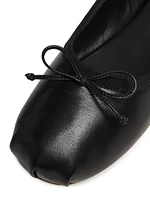 Logo Leather Ballet Flats