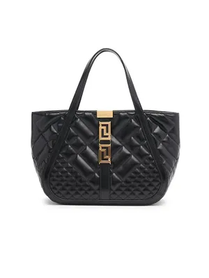 Mini Greca Quilted Leather Tote Bag