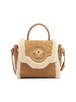 Medusa Shearling Top-Handle Bag