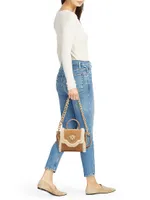 Medusa Shearling Top-Handle Bag