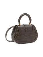 Mini Crocodile-Embossed Leather Top-Handle Bag