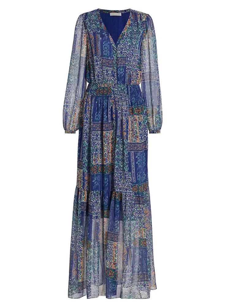 Bobbi Printed Button-Front Maxi Dress