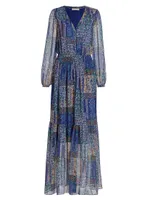 Bobbi Printed Button-Front Maxi Dress