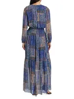 Bobbi Printed Button-Front Maxi Dress