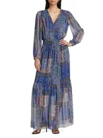 Bobbi Printed Button-Front Maxi Dress