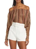 Grace Printed Off-The-Shoulder Top