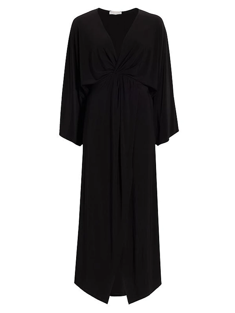 Samra Draped Wrap-Effect Midi-Dress