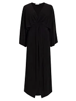 Samra Draped Wrap-Effect Midi-Dress