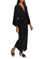 Samra Draped Wrap-Effect Midi-Dress