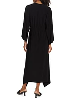 Samra Draped Wrap-Effect Midi-Dress