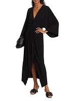 Samra Draped Wrap-Effect Midi-Dress