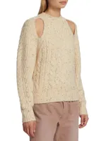 Natalie Cable-Knit Cold-Shoulder Sweater