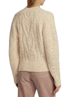 Natalie Cable-Knit Cold-Shoulder Sweater