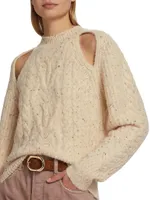 Natalie Cable-Knit Cold-Shoulder Sweater