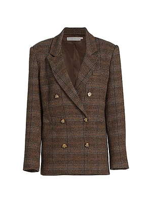 Brina Plaid Wool Blazer