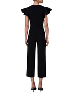 Jersey Tie-Waist V-Neck Jumpsuit