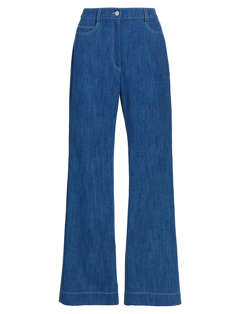 Courtney Cotton-Blend Denim Pants