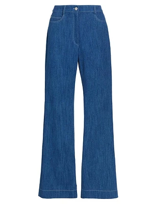 Courtney Cotton-Blend Denim Pants