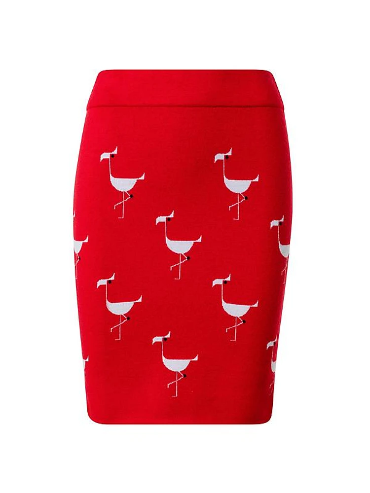 Flamingo Wool-Blend Mini Skirt