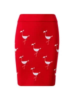 Flamingo Wool-Blend Mini Skirt