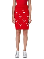 Flamingo Wool-Blend Mini Skirt