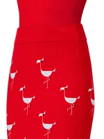 Flamingo Wool-Blend Mini Skirt