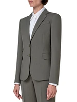 Single-Breasted Wool-Blend Blazer