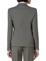 Single-Breasted Wool-Blend Blazer