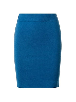 Virgin Wool-Blend Knit Mini-Skirt