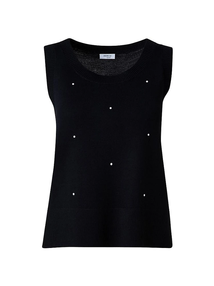 Flamingo Dot Virgin Wool Knit Vest